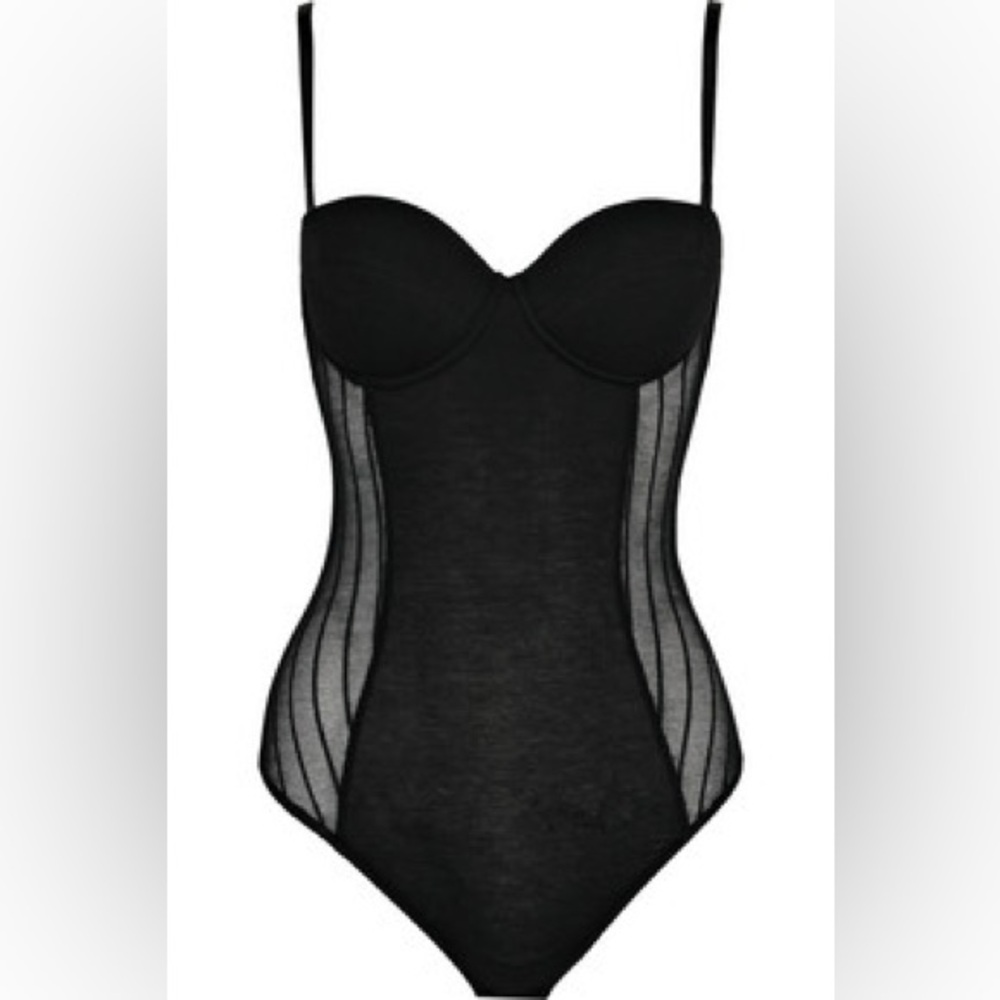 KIKI DE MONTPARNASSE black bustier bodysuit